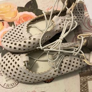 Toddler girl size 8 lace up sandals